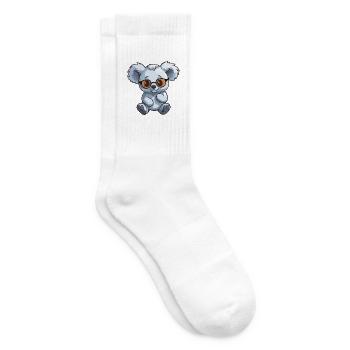 Koala trägt Brille Karikatur Kawaii Illustration - Tennissocken - Weiß - Rechts