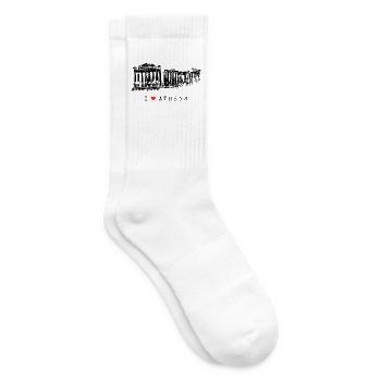 Athen Akropolis Vintage Griechenland I Love Athens - Tennissocken - Weiß - Rechts