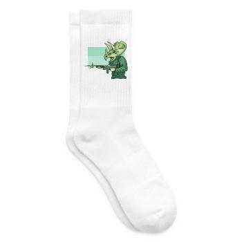 Furchtloser Triceratops Soldat - Tennissocken - Weiß - Rechts