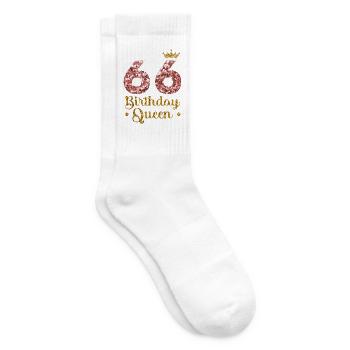 66.Geburtstag Königin 66 Jahre Sechsundsechszig - Tennissocken - Weiß - Rechts