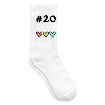 20. 20 JAHRE. 20-JÄHRIGES JUBILÄUM. 20-JÄHRIGES JUBILÄUM. - Tennissocken - Weiß - Rechts