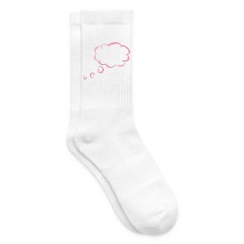 Gedankenblase Blase Gedanken Rosa - Tennissocken - Weiß - Rechts