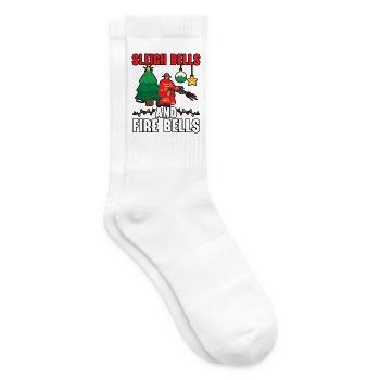 Schlittenglocken und Feuerglocken Feuerwehren Weih - Tennissocken - Weiß - Rechts