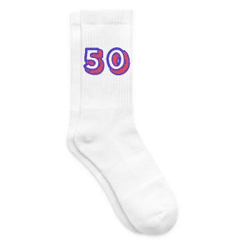 50. 50 YEARS. 50th ANNIVERSARY. 50TH ANNIVERSARY. - Tennis socks - white - Right