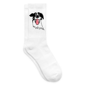 Cute Border Collie - Tennis socks - white - Right