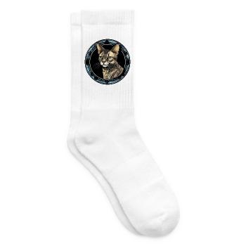 Ägyptische Mau-Katzenrasse Aquarellglas - Tennissocken - Weiß - Rechts