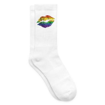 LGBT Rainbow Lips - Tennissocken - Weiß - Rechts