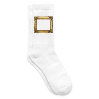 Goldener Bilderrahmen - Tennissocken - Weiß - Rechts