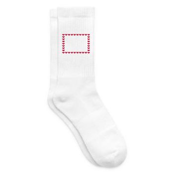 Rechteck Rahmen Box Herz Anpassbar Rot - Tennissocken - Weiß - Rechts