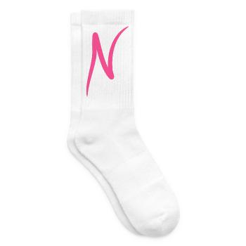 Buchstabe N Anfangsbuchstabe Modern - Tennissocken - Weiß - Rechts