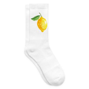 Zitrone - Tennissocken - Weiß - Rechts