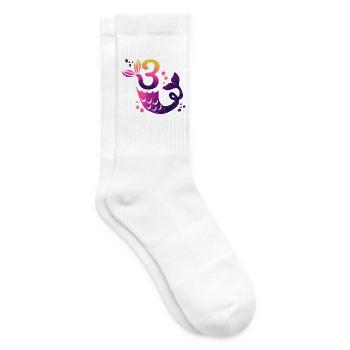 3 Geburtstag Meerjungfrau - Tennissocken - Weiß - Rechts