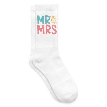 Mr & Mrs Hochzeit - Tennissocken - Weiß - Rechts