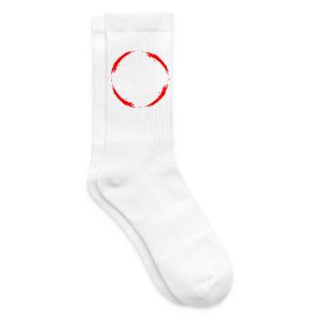 Kreis Design Rot Ring Vektor Farbig Bürste - Tennissocken - Weiß - Rechts