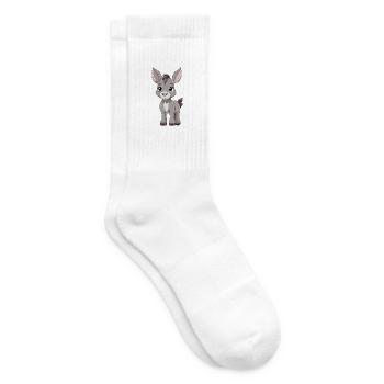 Esel Niedlich Glücklich Kawaii Cartoon Clipart Tier - Tennissocken - Weiß - Rechts