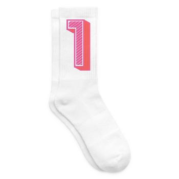 1. 1 JAHR. 1. JAHRESTAG. 1 JAHR GEBURTSTAG - Tennissocken - Weiß - Rechts