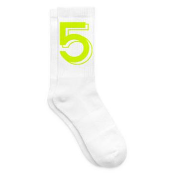 NeonGelb Abstrakt 5 Grafik - Tennissocken - Weiß - Rechts