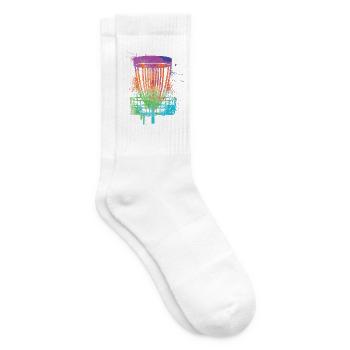 Discgolf Sport Disc Golf Jungen Kinder Discgolfer - Tennissocken - Weiß - Rechts