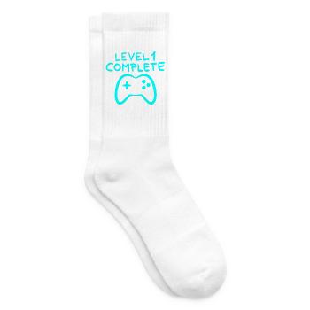 Level 1 complete 1 Geburtstag Spielkonsole - Tennissocken - Weiß - Rechts