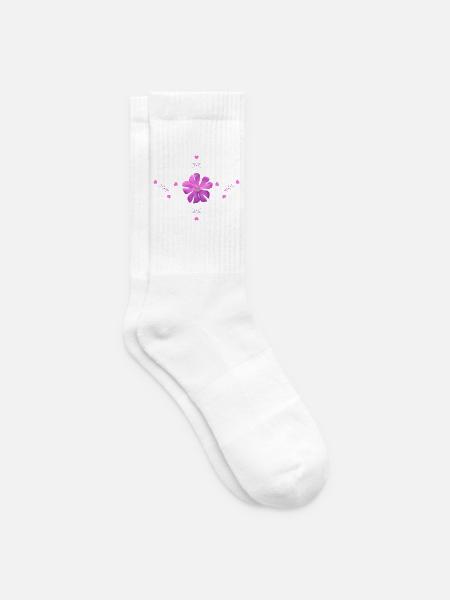 Lichtnelke rosa Blume - Tennissocken - Weiß