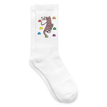 Affe an der Kletterwand - Klettern - Geschenk - Tennissocken - Weiß - Rechts