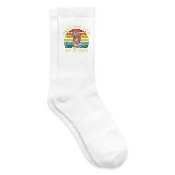 Schottisches Hochlandrind - Tennissocken - Weiß - Rechts