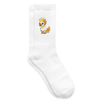 Kakadu Niedliche Maskottchen Zeichentrickfigur Kawaii - Tennissocken - Weiß - Rechts