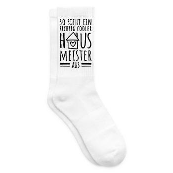 So sieht ein richtig cooler Hausmeister aus - Tennissocken - Weiß - Rechts
