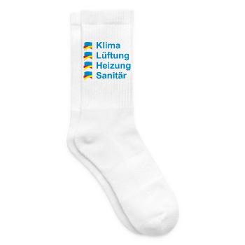 Klima Lüftung Heizung Sanitär - Tennissocken - Weiß - Rechts