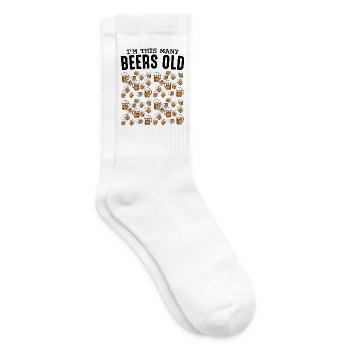 Beer Mug Pattern Collection Birthday 50 - Tennis socks - white - Right