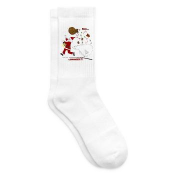 Weihnachtsmann - Tennissocken - Weiß - Rechts