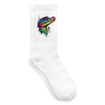 Krokodil Alligator Reptilien Kroko Liebe Krokodile - Tennissocken - Weiß - Rechts