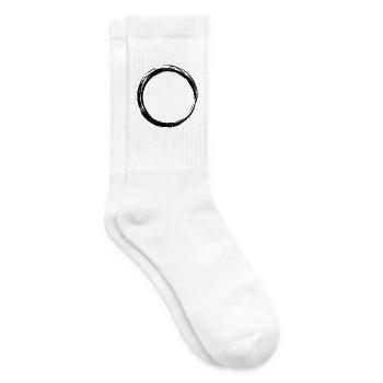 Kreis Symbol Design Schwarz - Tennissocken - Weiß - Rechts
