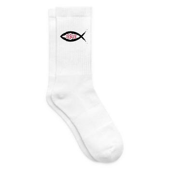 Fisch Symbol Jesus Religion - Tennissocken - Weiß - Rechts