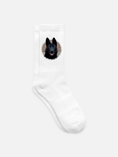 Schwarzer Schäferhund - Tennissocken - Weiß