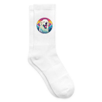 Große Pyrenäen-Hunderasse Cartoon Kawaii Aquarell - Tennissocken - Weiß - Rechts