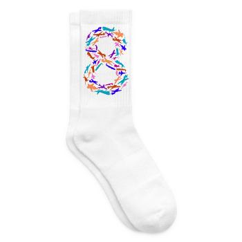 Geburtstag Junge 8 Jahre Flugzeug Flugzeuge - Tennissocken - Weiß - Rechts