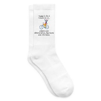 Fahrradreise durchs Leben - Tennissocken - Weiß - Rechts