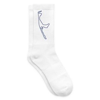 sylt umriss blau - Tennissocken - Weiß - Rechts
