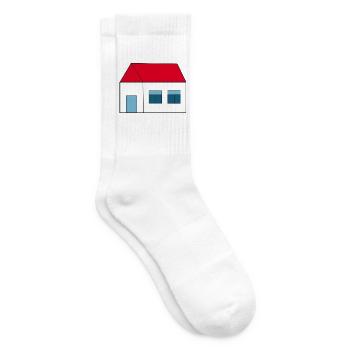 Haus minimal Bauherr Richtfest Geschenk Einzug - Tennissocken - Weiß - Rechts