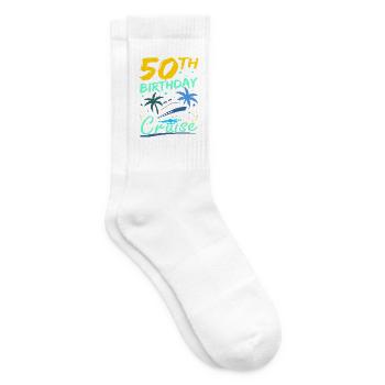 50th Birthday Cruise Cruising Celebration - Tennissocken - Weiß - Rechts