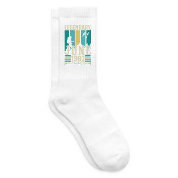 Juni 1982 Geburtstagsgeschenk, Jahrgang Juni 1982. - Tennissocken - Weiß - Rechts