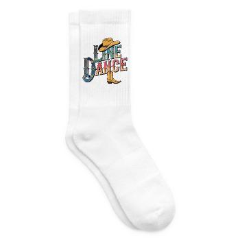 Line Dance mein Hobby - meine Passion - mein Ding - Tennissocken - Weiß - Rechts