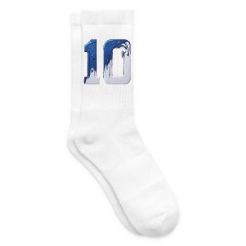 NO. 10 NUMBER 10 BLUE WHITE 10TH BIRTHDAY - Tennis socks - white - Right