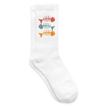 Fischgräten, tolles Angel Design - Tennissocken - Weiß - Rechts