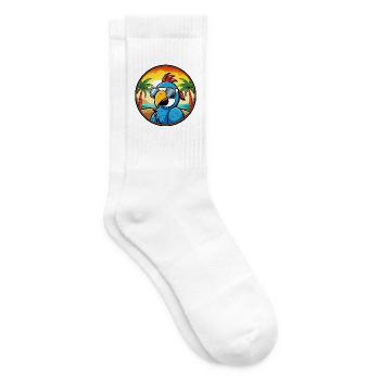 Papagei Lustige Cartoon Sommer Strand Sonnenbrille Cool - Tennissocken - Weiß - Rechts