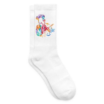 Schmissiger Dudelsack Volksmusik - Tennissocken - Weiß - Rechts