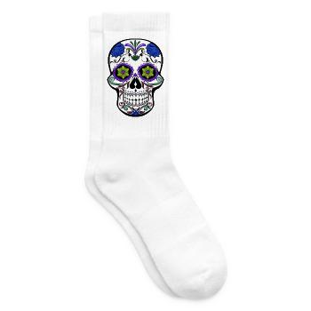 mexikanischer Schädel - Tennissocken - Weiß - Rechts