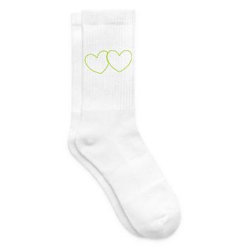 2 grüne Herzen Herz grün Geschenk  - Tennissocken - Weiß - Rechts