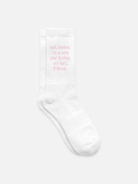 Pinkes Spruchdesign: Sorry Princess Supernatural - Tennissocken - Weiß